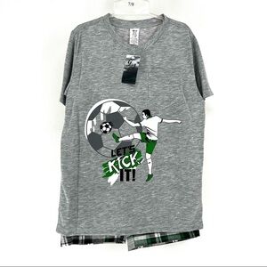 G & J Relations Kid's Let's Kick It Shirt & Plaid Short Pants Set-Various Sizes